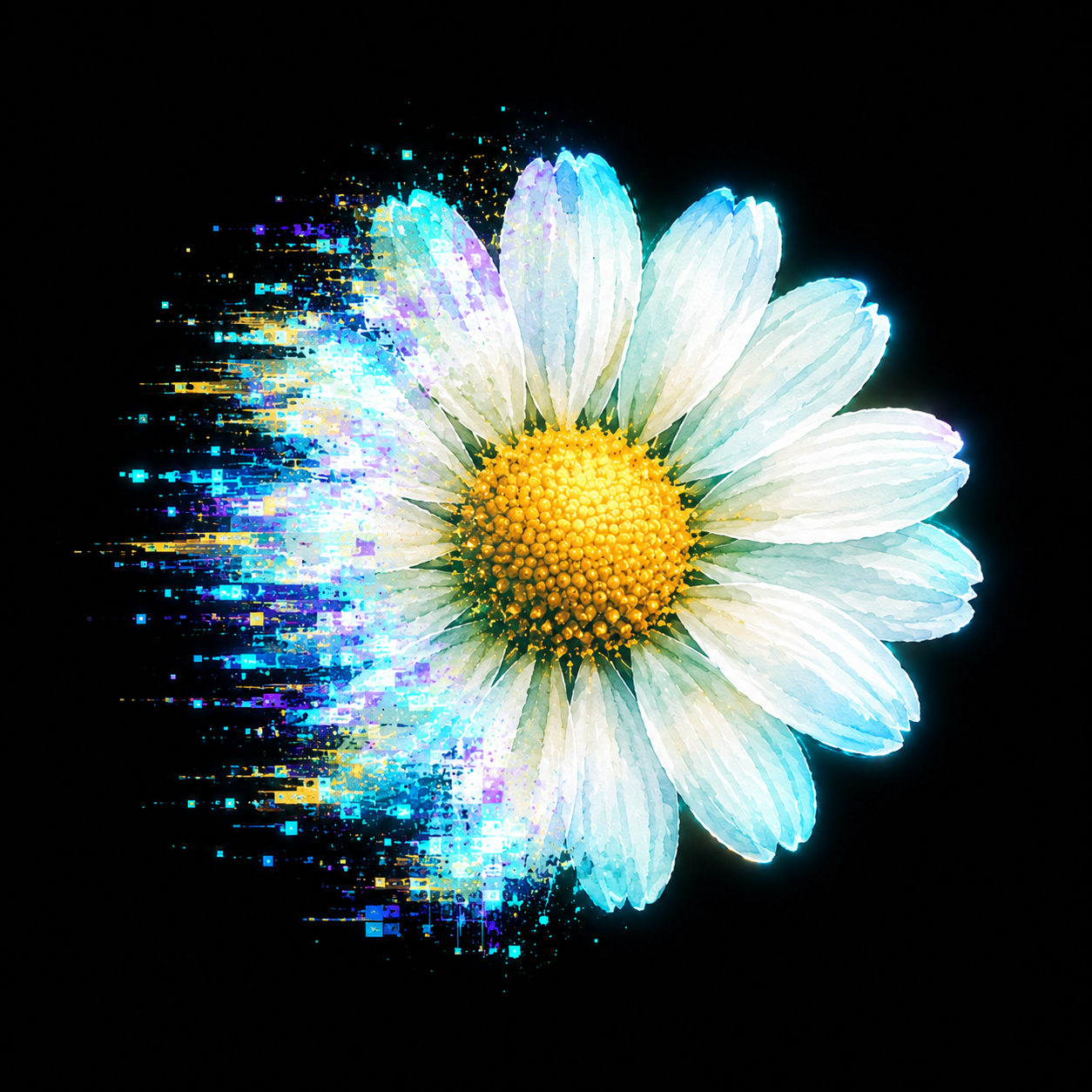Tsvetok cyber-flora chamomile sigil
